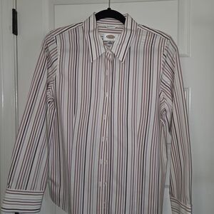 Talbots Warm Neutrals Striped Shirt